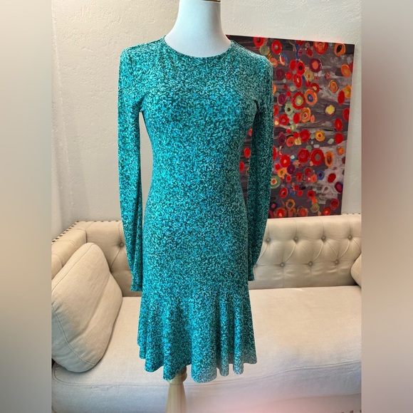 MICHAEL Michael Kors Multi Color Printed Flounce-Hem Dress XS - Picture 3 of 12